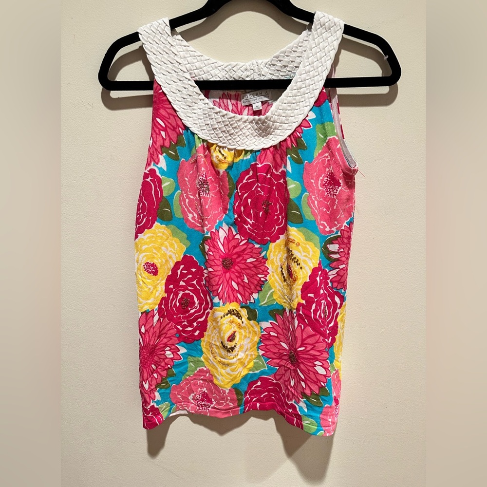 Joseph A Vintage Print Floral Sleeveless Top